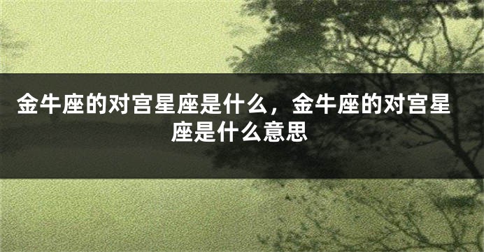 金牛座的对宫星座是什么，金牛座的对宫星座是什么意思