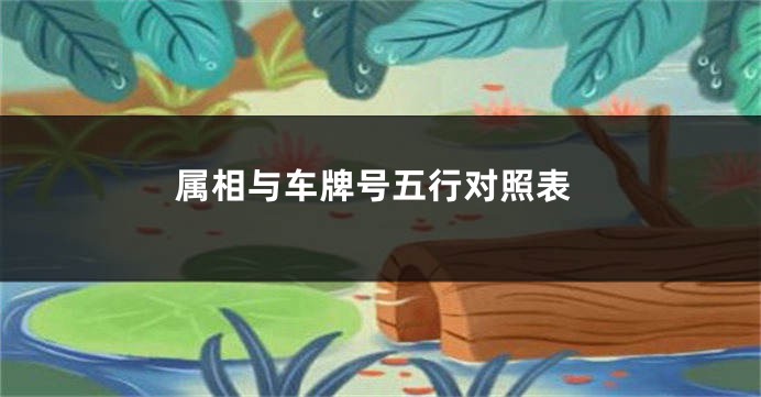 属相与车牌号五行对照表