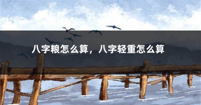 八字粮怎么算，八字轻重怎么算