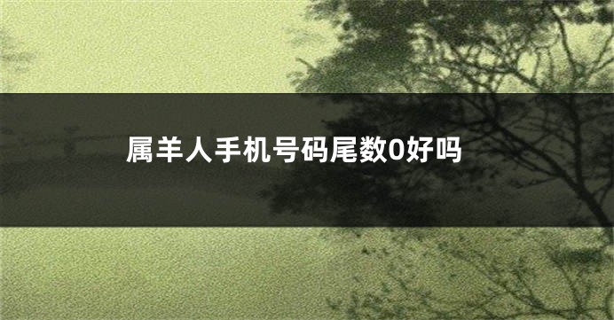 属羊人手机号码尾数0好吗