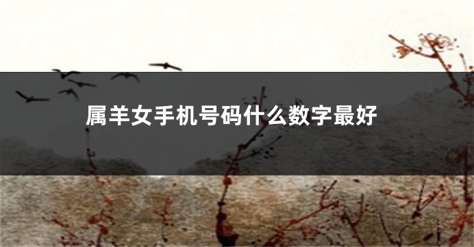 属羊女手机号码什么数字最好
