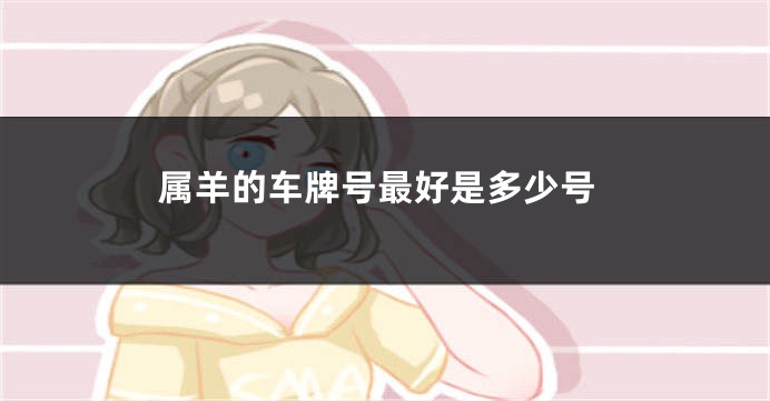 属羊的车牌号最好是多少号