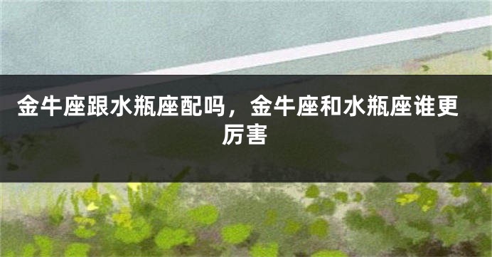 金牛座跟水瓶座配吗，金牛座和水瓶座谁更厉害