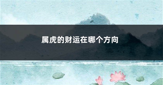 属虎的财运在哪个方向