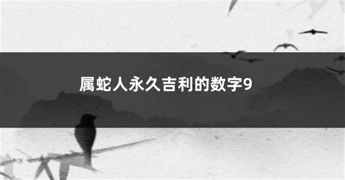 属蛇人永久吉利的数字9