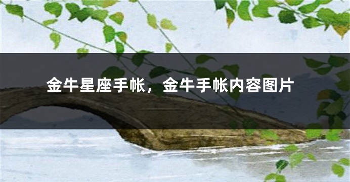 金牛星座手帐，金牛手帐内容图片