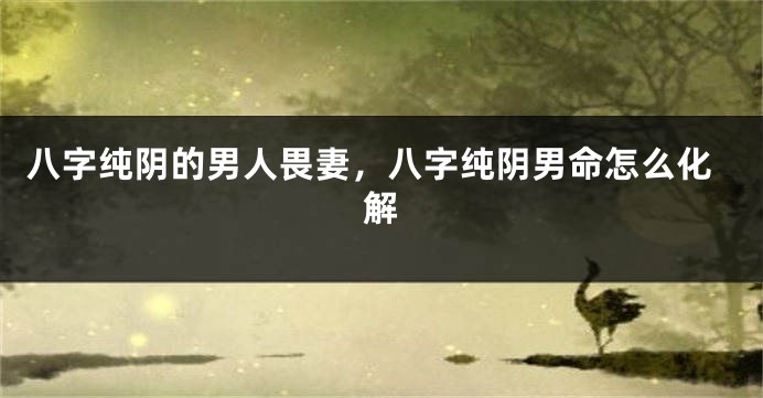 八字纯阴的男人畏妻，八字纯阴男命怎么化解