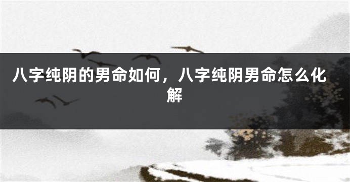 八字纯阴的男命如何，八字纯阴男命怎么化解