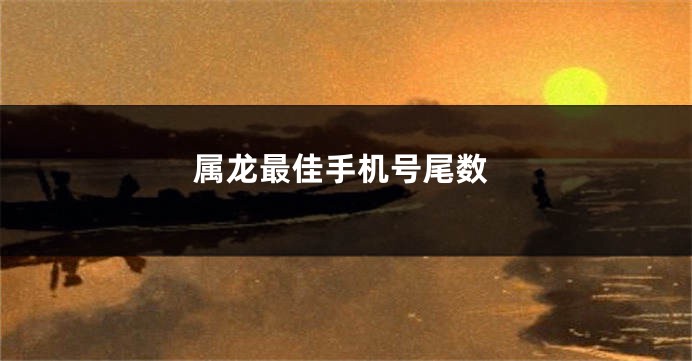 属龙最佳手机号尾数
