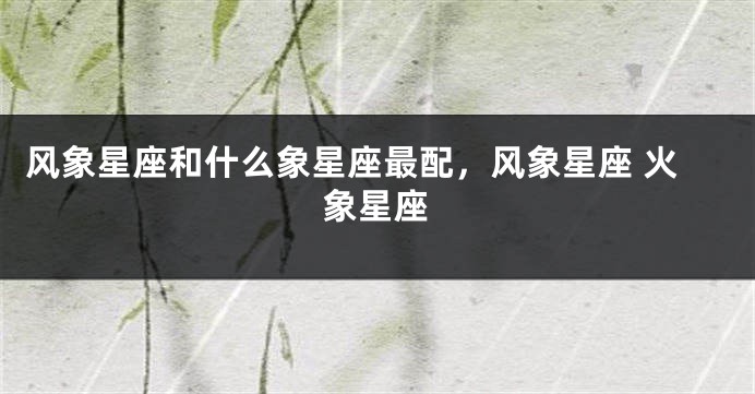 风象星座和什么象星座最配，风象星座 火象星座