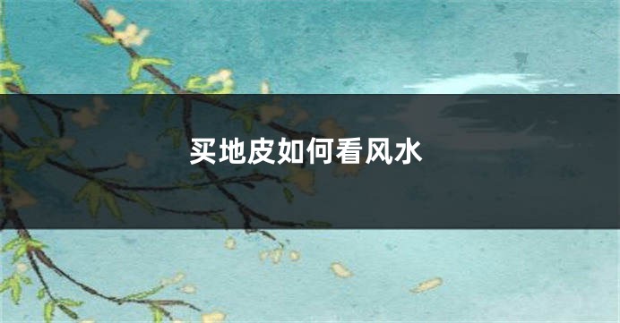买地皮如何看风水
