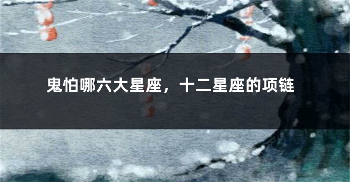 鬼怕哪六大星座，十二星座的项链