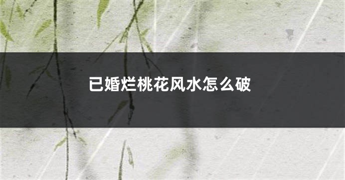 已婚烂桃花风水怎么破
