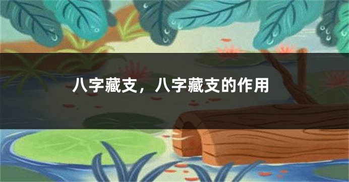 八字藏支，八字藏支的作用