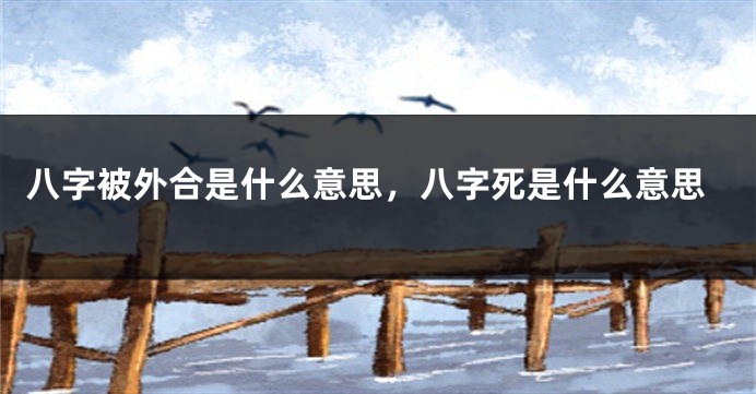 八字被外合是什么意思，八字死是什么意思