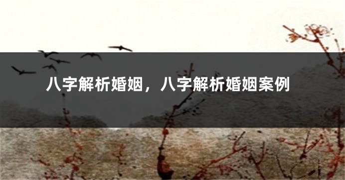 八字解析婚姻，八字解析婚姻案例