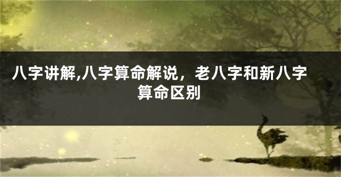 八字讲解,八字算命解说，老八字和新八字算命区别