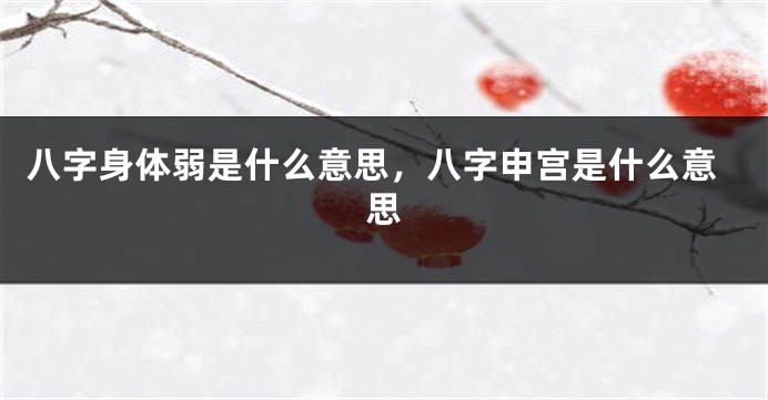 八字身体弱是什么意思，八字申宫是什么意思