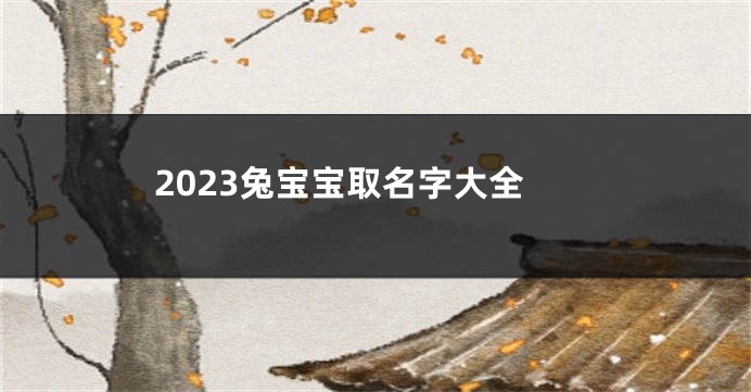 2023兔宝宝取名字大全