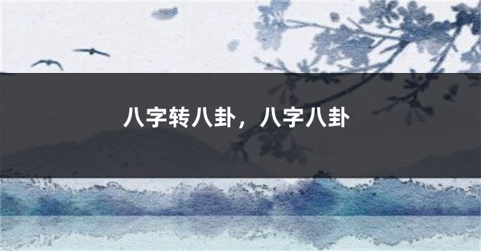 八字转八卦，八字八卦