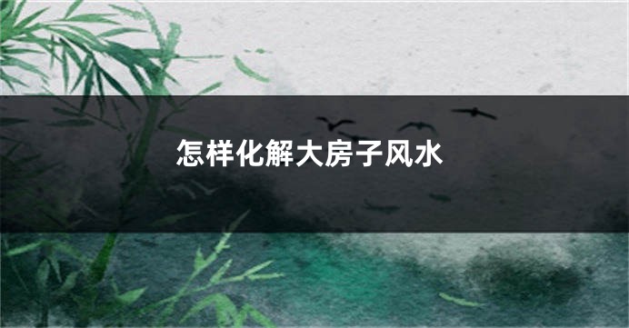 怎样化解大房子风水