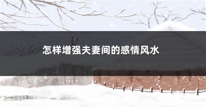 怎样增强夫妻间的感情风水