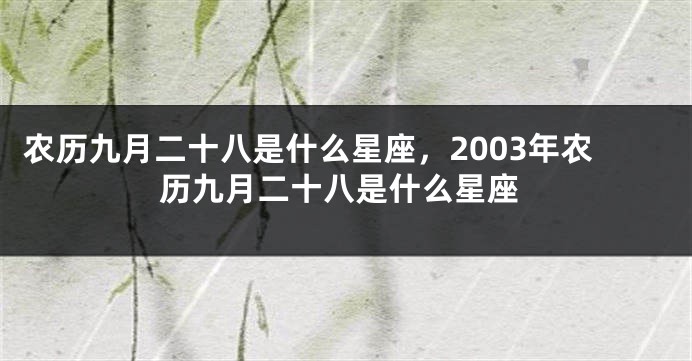 农历九月二十八是什么星座，2003年农历九月二十八是什么星座