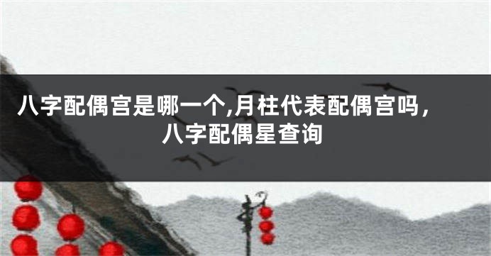 八字配偶宫是哪一个,月柱代表配偶宫吗，八字配偶星查询