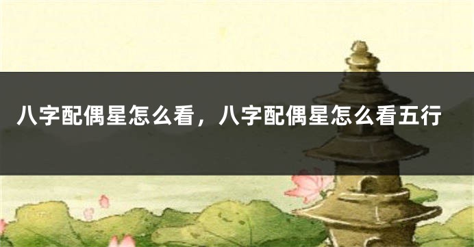 八字配偶星怎么看，八字配偶星怎么看五行