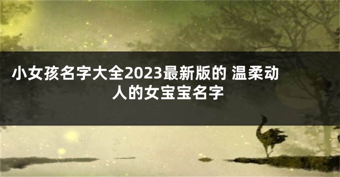 小女孩名字大全2023最新版的 温柔动人的女宝宝名字