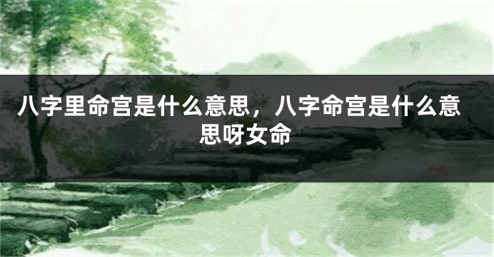 八字里命宫是什么意思，八字命宫是什么意思呀女命