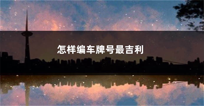 怎样编车牌号最吉利
