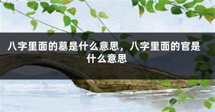 八字里面的墓是什么意思，八字里面的官是什么意思