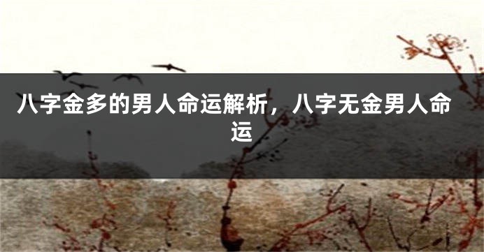 八字金多的男人命运解析，八字无金男人命运