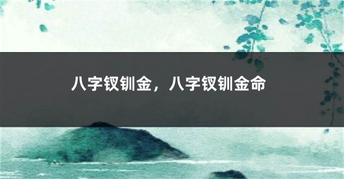 八字钗钏金，八字钗钏金命