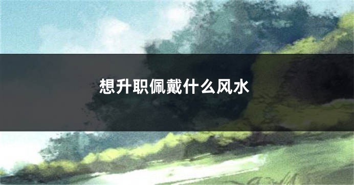 想升职佩戴什么风水