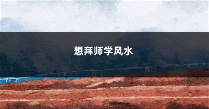 想拜师学风水