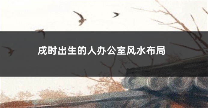 戌时出生的人办公室风水布局