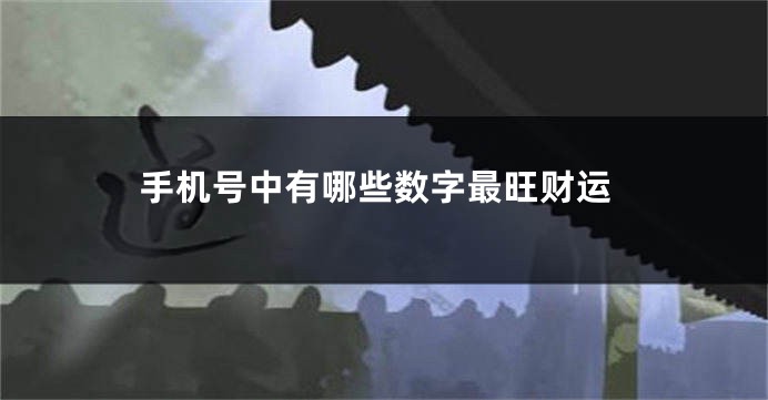 手机号中有哪些数字最旺财运