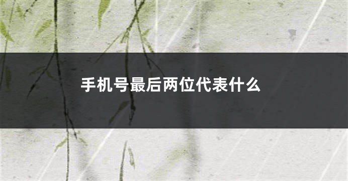 手机号最后两位代表什么