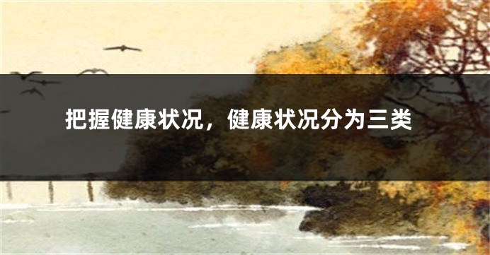 把握健康状况，健康状况分为三类