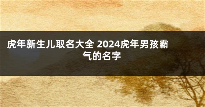 虎年新生儿取名大全 2024虎年男孩霸气的名字