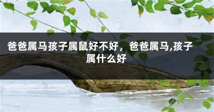 爸爸属马孩子属鼠好不好，爸爸属马,孩子属什么好
