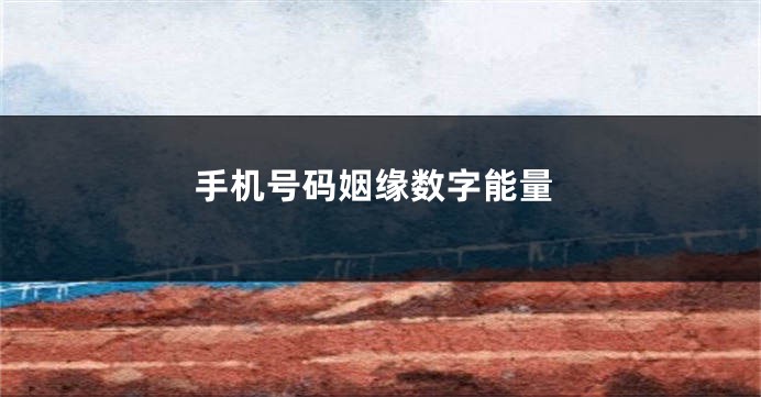 手机号码姻缘数字能量