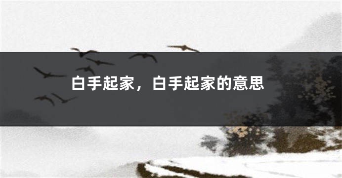 白手起家，白手起家的意思