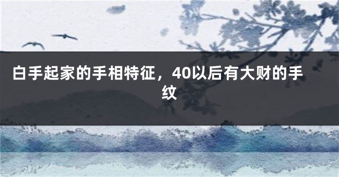 白手起家的手相特征，40以后有大财的手纹