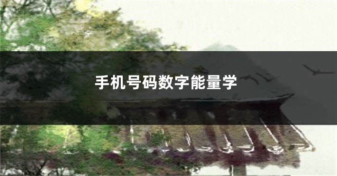 手机号码数字能量学