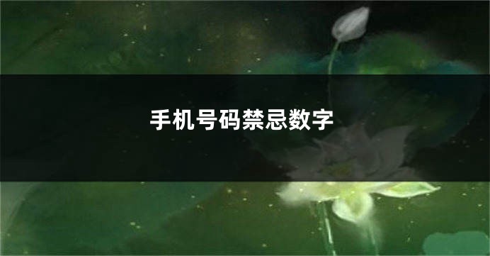 手机号码禁忌数字