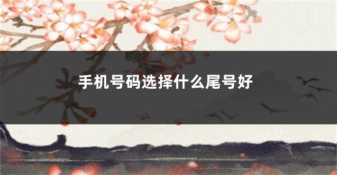 手机号码选择什么尾号好