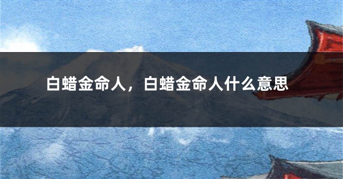 白蜡金命人，白蜡金命人什么意思